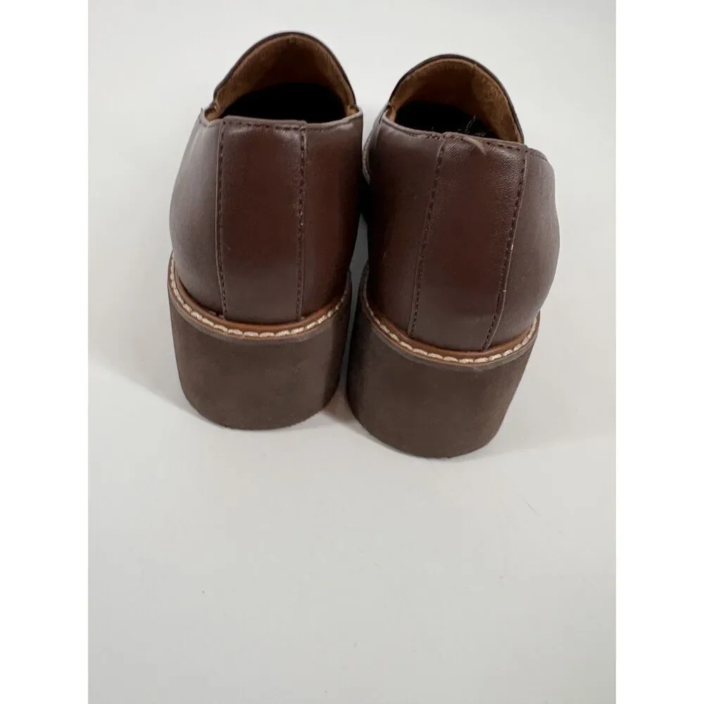 Naturalizer Brown Leather Loafers | Comfort Slip-On Work Shoes